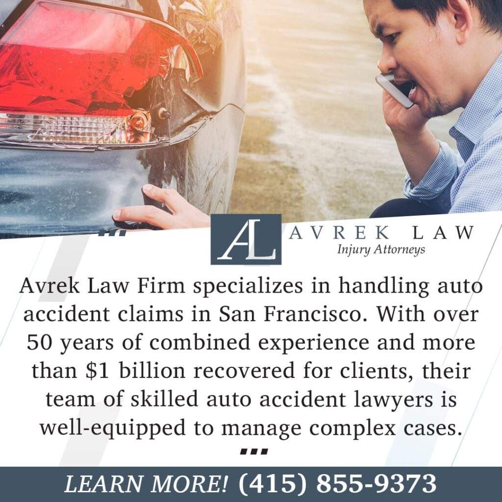 man calling Avrek Law Firm for auto accident claims in San Francisco