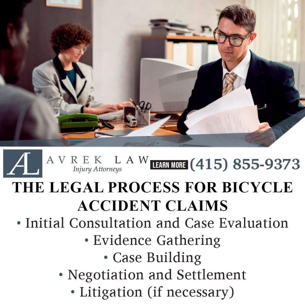 the legal process for bicycle accident claims in bullet form