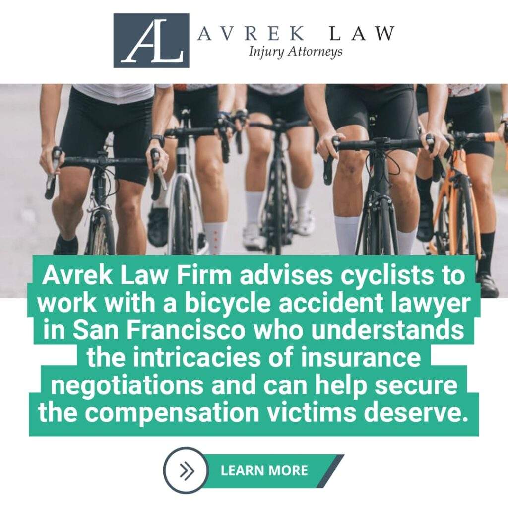 avrek law firm advises cyclists to work with a bicycle accident lawyer in san francisco