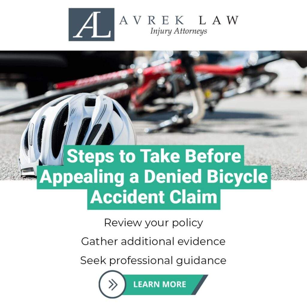 steps to take before appealing a denied bicycle accident claim