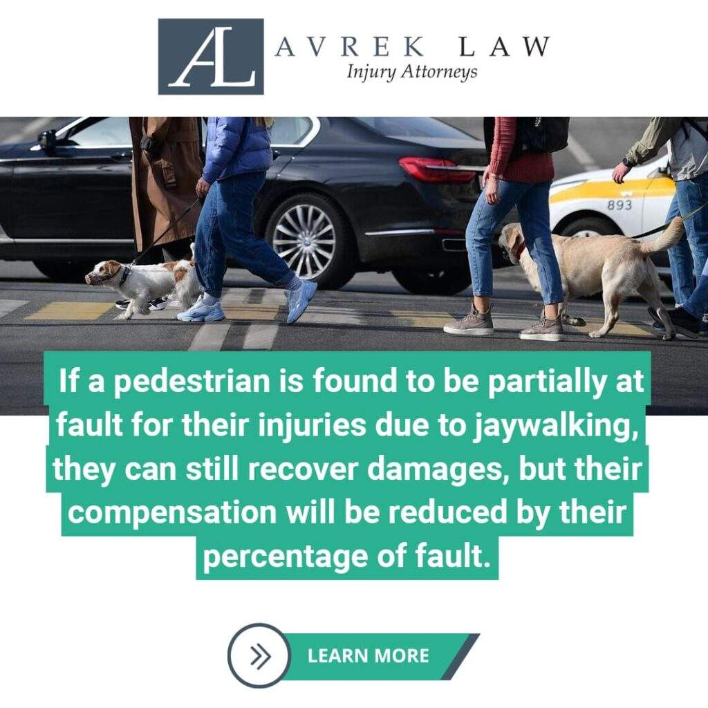 partly at fault for jaywalking