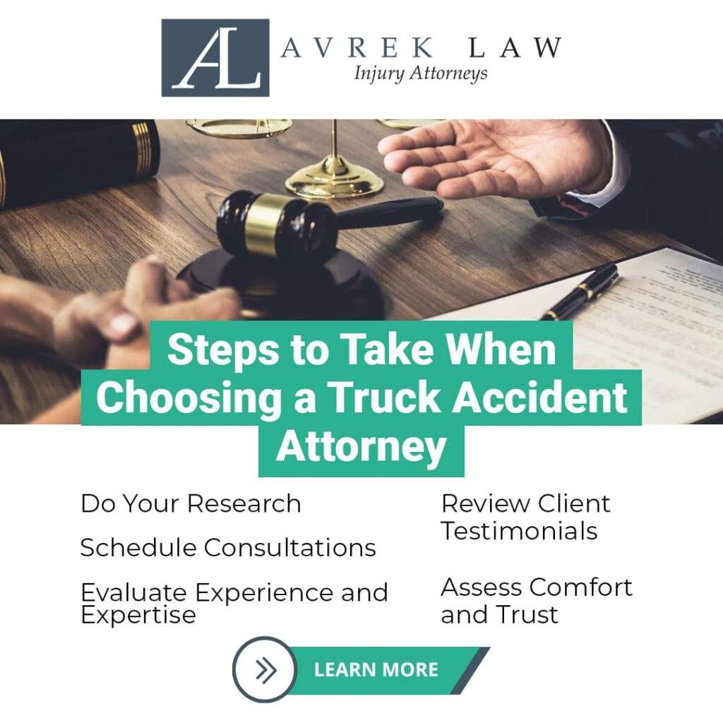 steps to take when choosing a truck accident attorney